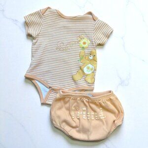 2005 Care Bears Baby One Piece Bodysuit Bloomers Vintage Bentex Embroidered 2 Pc